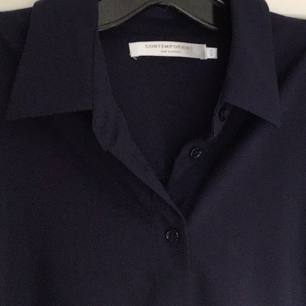 Navy blue button down shirt